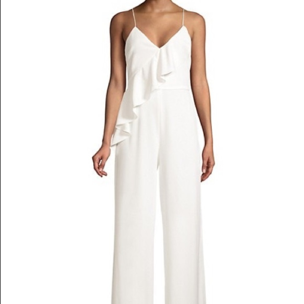 Alice + Olivia Keeva Diagonal Ruffle Jumpsuit